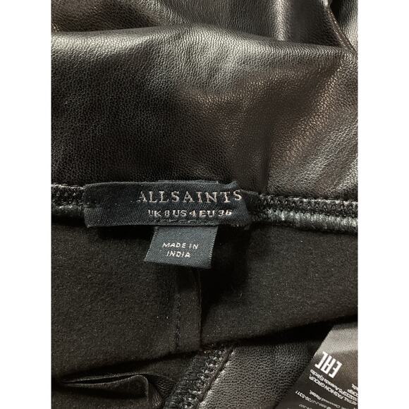 Allsaints Cora Faux Stirrup Black Leggings Size 4 - Picture 4 of 4